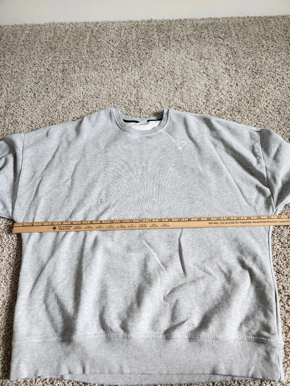 Gymshark Crest Oversized Crew Sweatshirt Grey Size XL